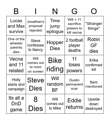 ST5 Bingo Card
