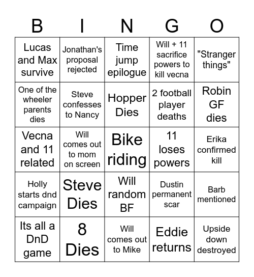 ST5 Bingo Card