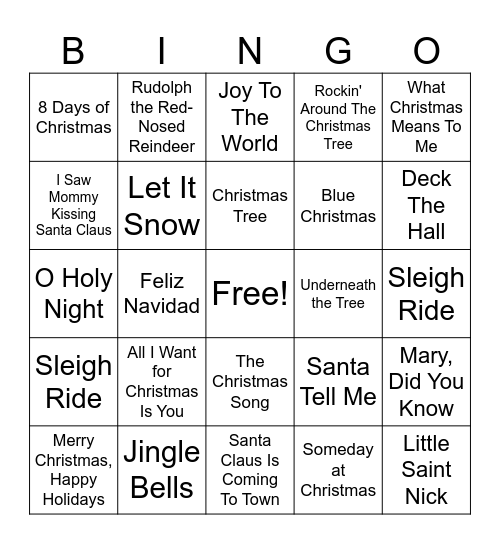 Singo Bingo! Bingo Card