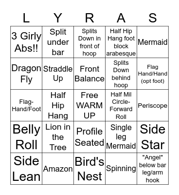 LYRAS Bingo Card