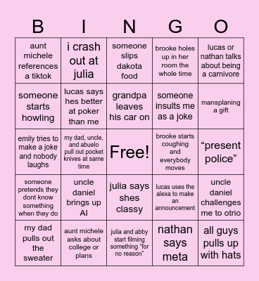 christmas bingo Card