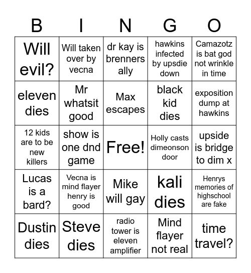 ST vol2 Bingo Card
