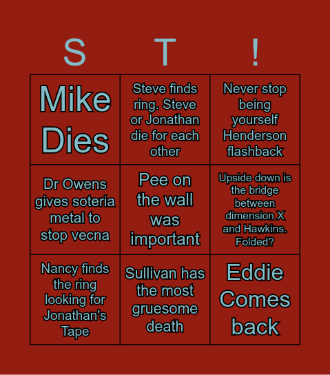 ST V2 Bingo Card