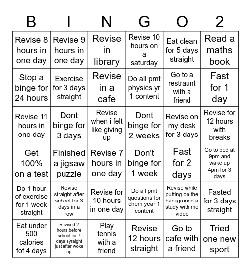 2026 Bingo Card