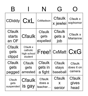CFAULK 2026 PREDIHTIONS Bingo Card