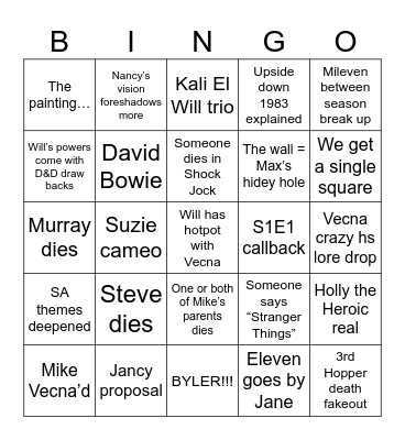 Strange rthigns… Bingo Card