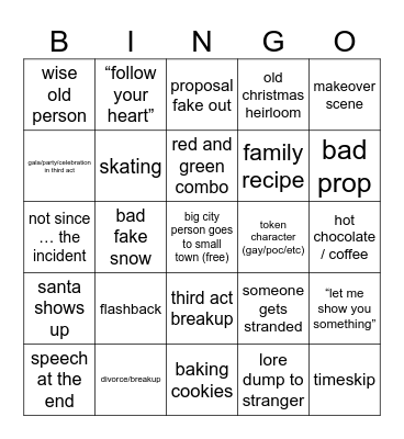 hallmark movie bingo v2 Bingo Card