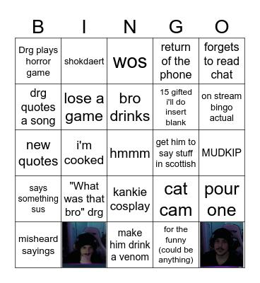 DRG Bingo Card