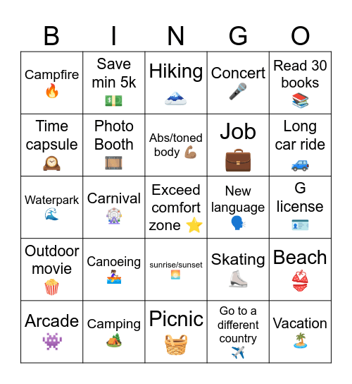 2026 Bingo Card