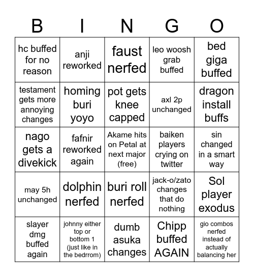 strive 2.0 patch bingo Card