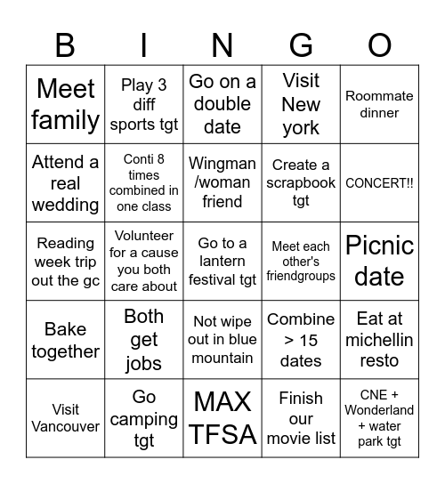 Reena x Lulu Checklist Bingo Card