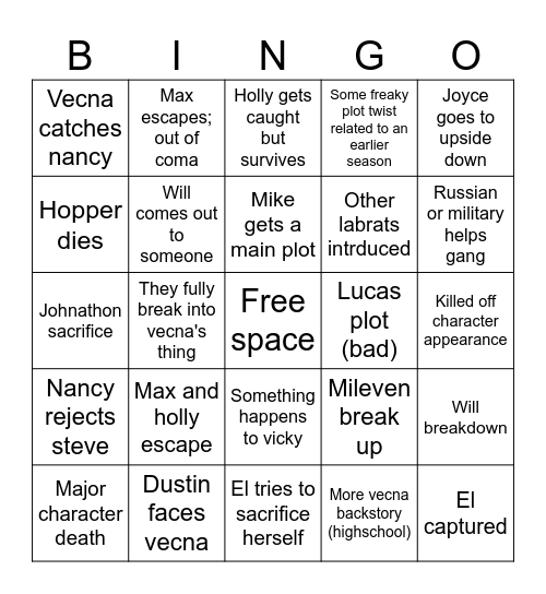 So it mine el Bingo Card