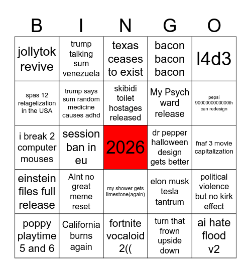 2026 Bingo Card