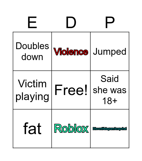 Pred Catch Bingo Card