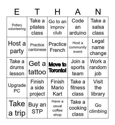 ETHAN 2026 BINGOOOOOO Bingo Card