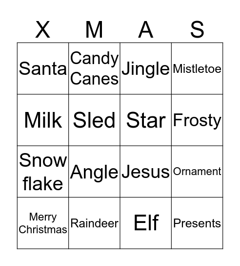 Christmas bingo  Bingo Card