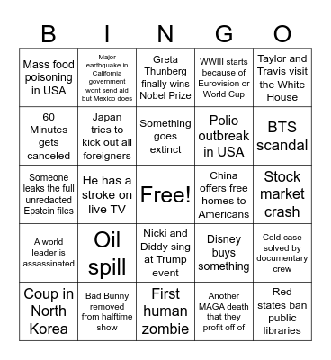 2026 Bingo Card