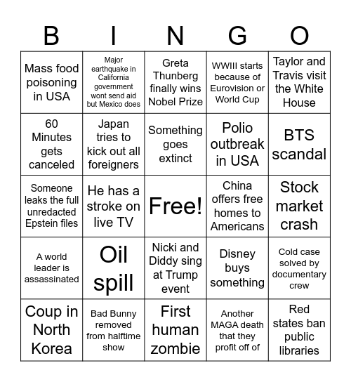 2026 Bingo Card