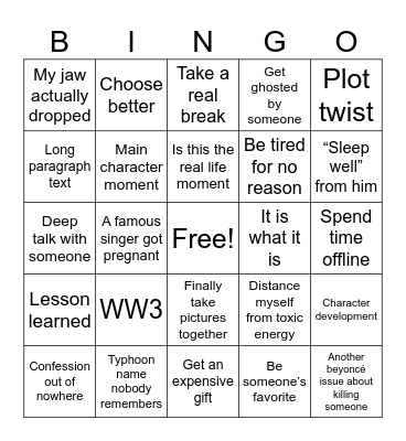 B I N G O 26 Bingo Card