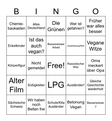 Weihnachten 2025 Bingo Card