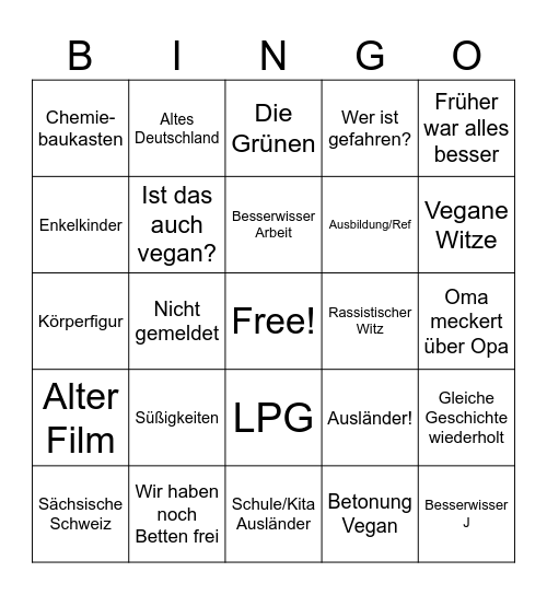 Weihnachten 2025 Bingo Card