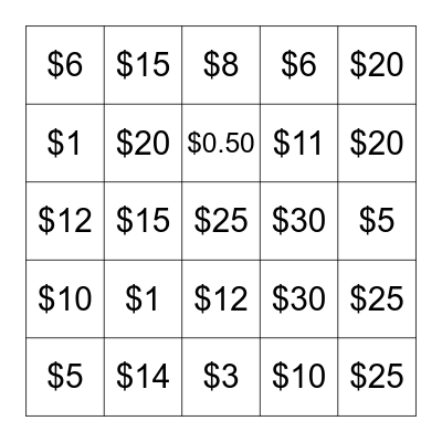 Olivia’s Challenge Bingo Card