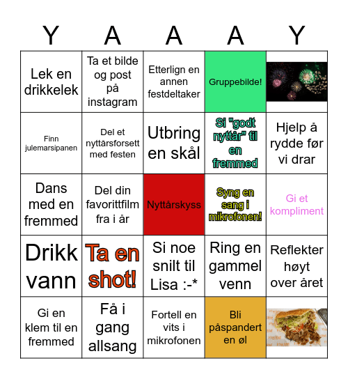 NYTTÅRSAFTEN TO DO LIST Bingo Card
