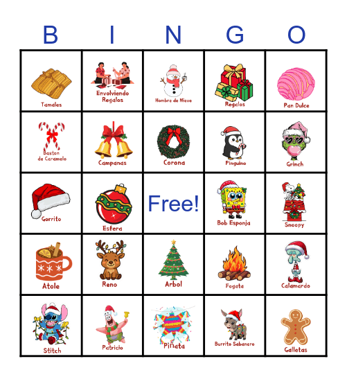 Merry Christmas Bingo Card
