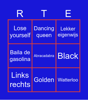 Nieuwjaarsbingo Card