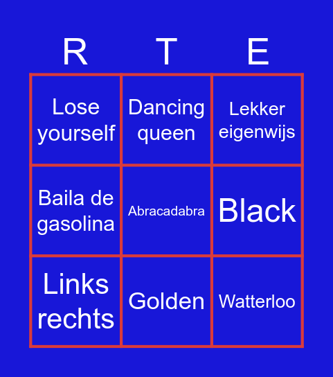 Nieuwjaarsbingo Card