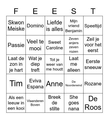 2e Kerst Bingo Card
