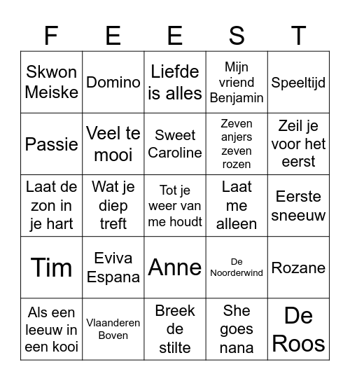 2e Kerst Bingo Card