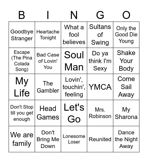 Top Hits1979 Bingo Card