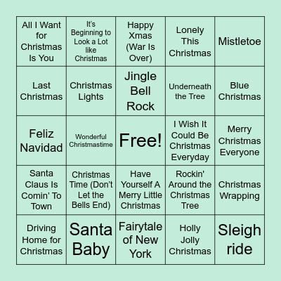 Merry Christmas! Bingo Card