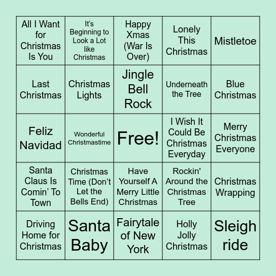 Merry Christmas! Bingo Card