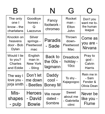 Alice’s Boxing Day Bingo Card