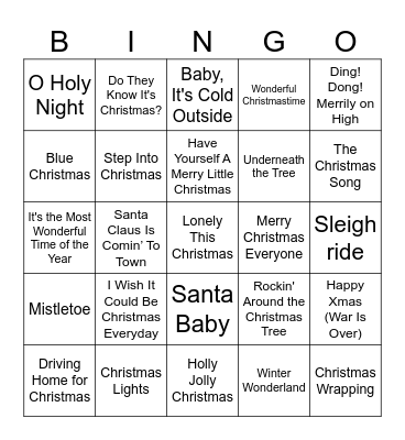 Merry Christmas! Bingo Card