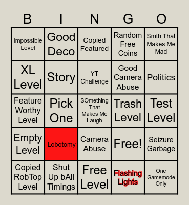 GD  Bingp Bingo Card