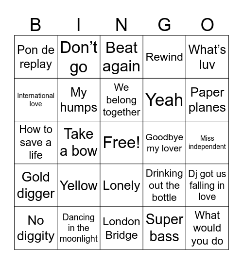 2000!!! Bingo Card