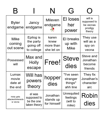 St vol. 2 Bingo Card