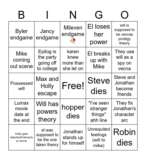 St vol. 2 Bingo Card
