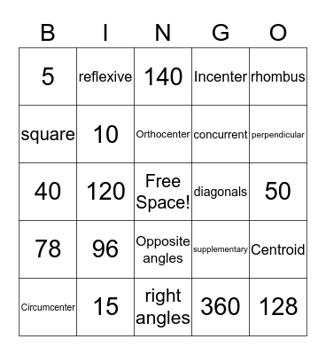 Intro Algebra II Bingo Card