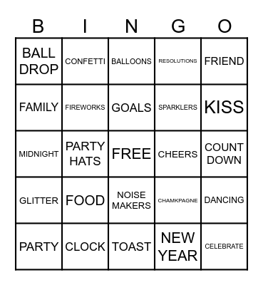 NEW YEAR BINGO Card