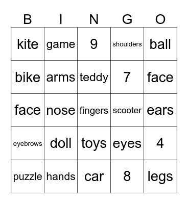 Family and Friends 1 / Unit 2 and 3 Bingo Card