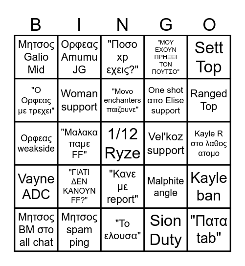 Boyfriends Bingo Card Bingo Card