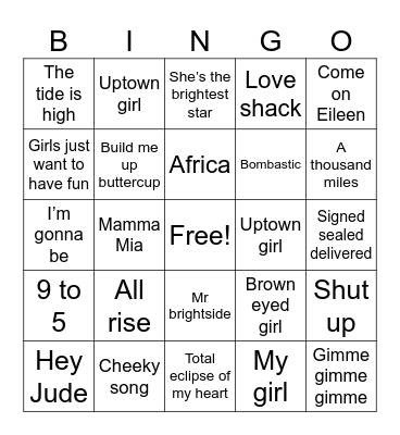 The big bingo Card