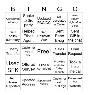 TruStage Bingo Card