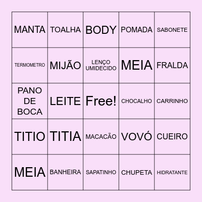BINGO DA HELENA Bingo Card