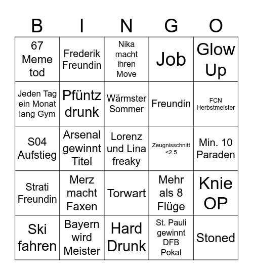 2026 Bingo Card