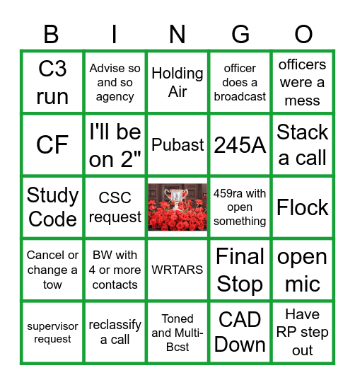 Main Dispatcher  New Year Bingo Card